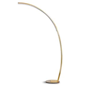 Launch 76 in. Dimmable LED Linear Arch Floor Lamp -Brushed Brass