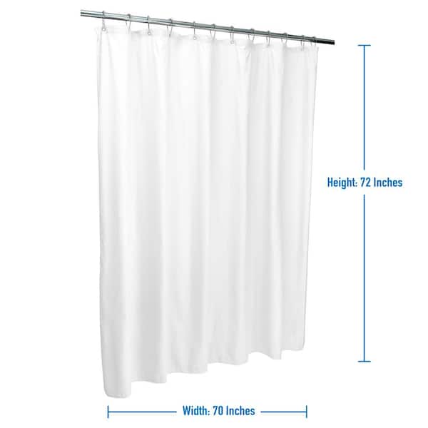 Bath Bliss 70 In X 72 White, Shower Curtain Length