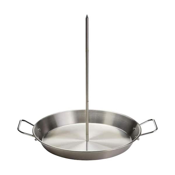 Stainless Steel Vertical Rotisserie Kit with Skewer Extension and Roaster Pan for Al Pastor Shawarma Kebabs