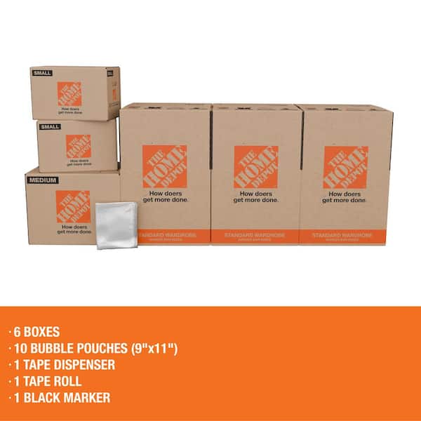 The Home Depot 6-Box Closet Packing and Moving Box Kit