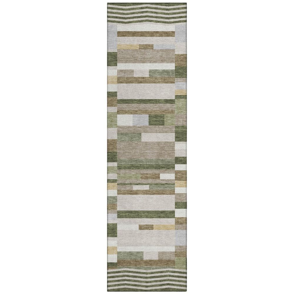 Chantille Machine Washable Indoor/Outdoor Abstract ACN2820 Olive 2 ft. x 7 ft. Runner Rug price history on PriceWatchPro