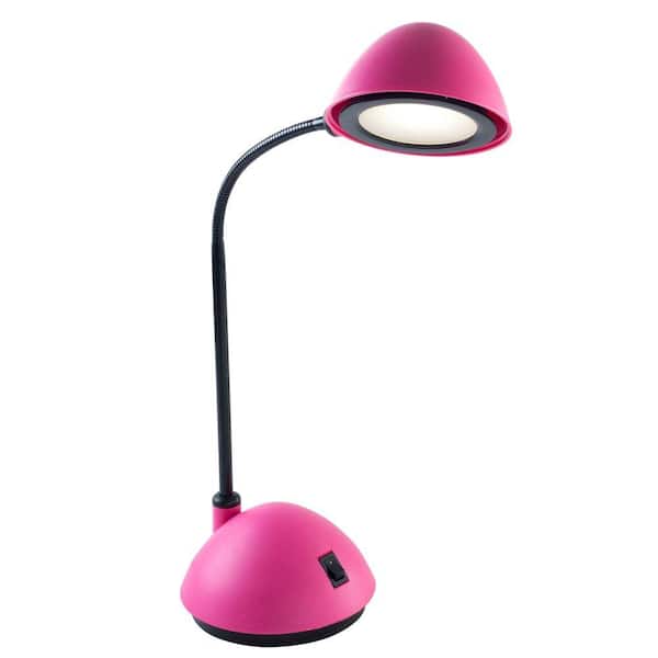Lavish Home 21 in. Pink Bright Energy Saving LED Desk Lamp
