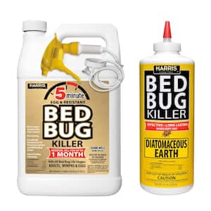 1 Gal. 5-Minute Professional Formula Egg and Resistant Bed Bug Insect Killer and 8 oz. Diatomaceous Earth Bed Bug Killer