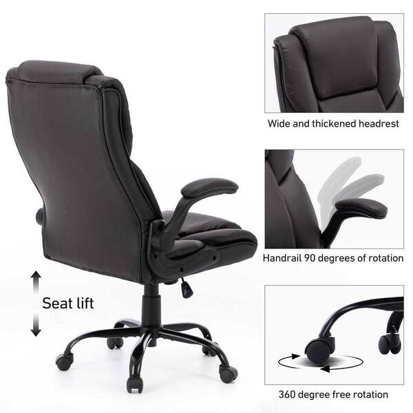 Classic Look Extra Padded Cushioned Relax 1Pc Office Chair Home Work Relax  Black Color