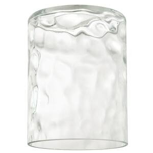 Clear Hammered Cylinder Shade 5-1/4 in. H x 4 in. W for 2-1/4 in. Fitters