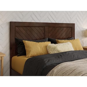 Canyon Walnut Brown Solid Wood Full Headboard with Attachable Charger