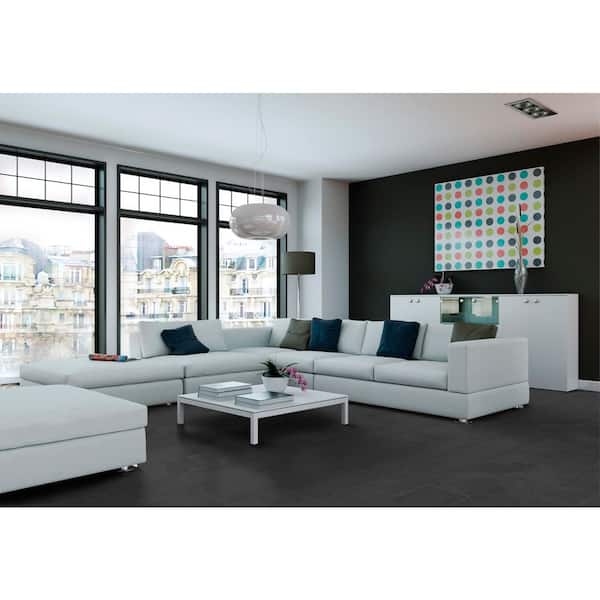 Galactic Slate Black 12 in. x 24 in. Matte Porcelain Floor and Wall Tile (13.62 sq. ft/ case)