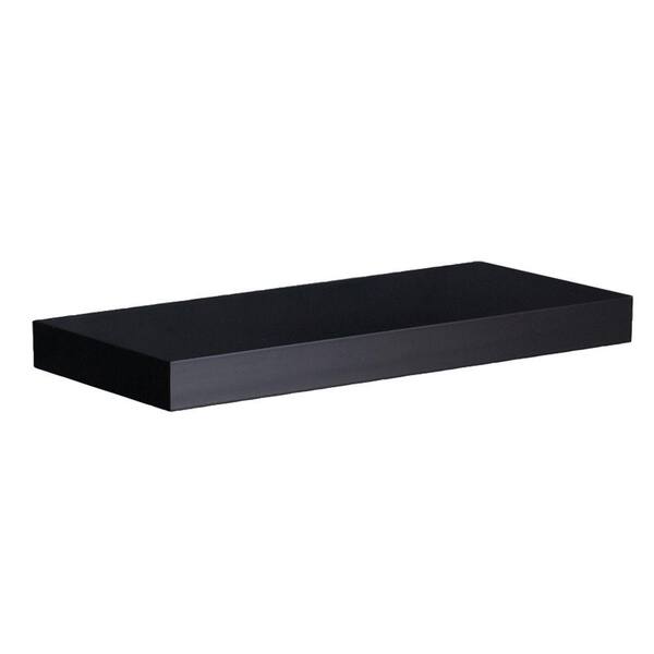 Southern Enterprises Milson 24 in. Black MDF Floating Shelf