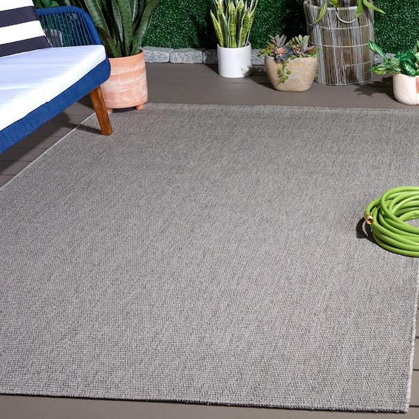 Sisal All-Weather Gray 9 ft. x 12 ft. Solid Woven Indoor/Outdoor Area Rug