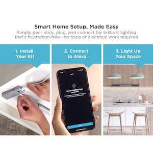 9 in. Works with Alexa Smart LED Under Cabinet Lighting Kit, Adjustable LEDs, 4-Bars A Certified for Humans Device