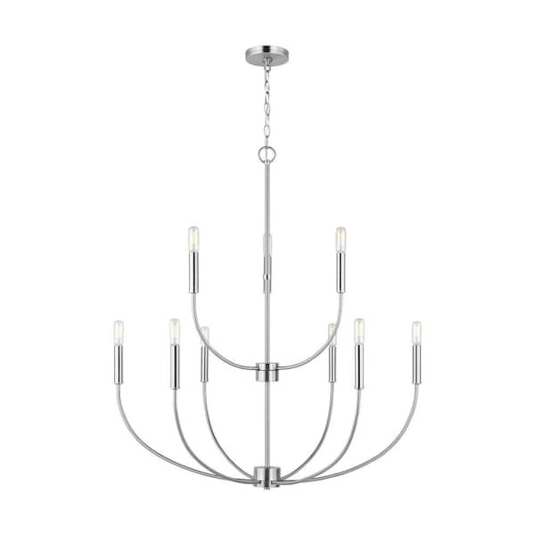 Generation Lighting - Greenwich 9-Light Brushed Nickel Chandelier