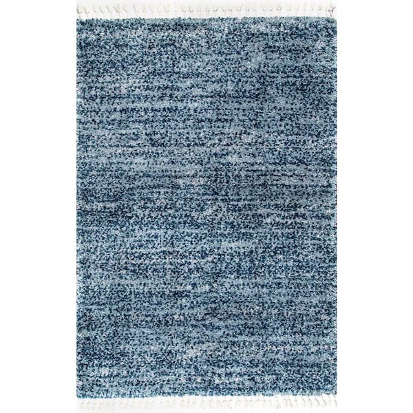 StyleWell Contemporary Brooke Blue 5 ft. x 8 ft. Shag Area Rug