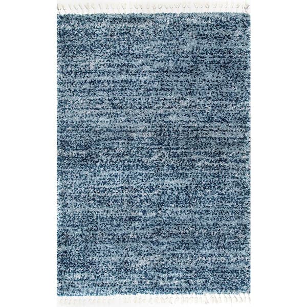 StyleWell Contemporary Brooke Shag Blue 9 ft. x 12 ft. Area Rug