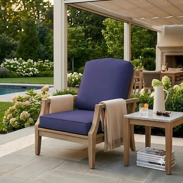 22 in. x 21 in. x 3.5 in. Outdoor Couch Cushion in Navy Blue