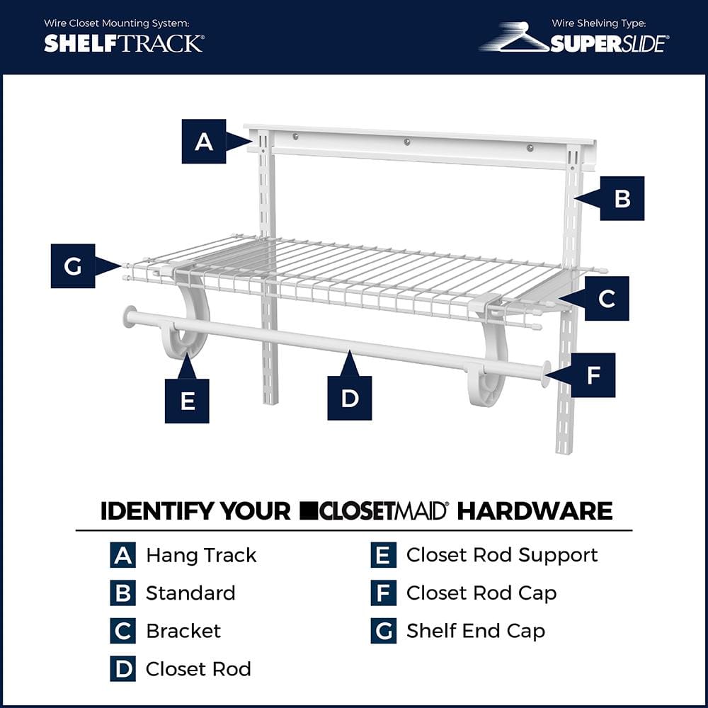 White Metal Shelf Clips for Fixed-Mount Installation