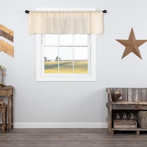 Tobacco Cloth Fringed 60 in. L x 16 in. W Cotton Valance in Natural Cream