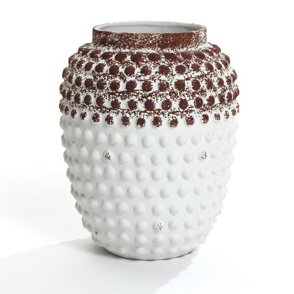 12 in. Multi-Colored Ceramic Beaded Urn Vase