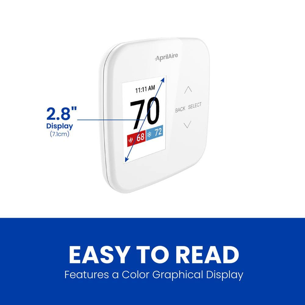 AprilAire White Programmable Wi-Fi Smart Thermostat with IAQ Control