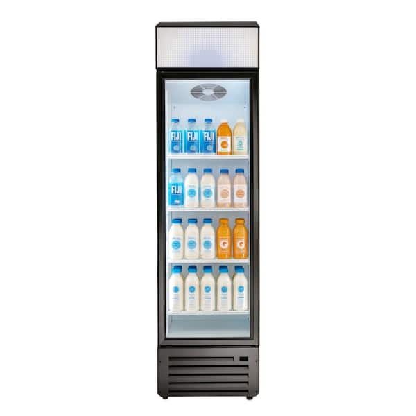 3.7 cu.ft Auto-defrost Commercial Narrow Glass Door Refrigerator in Black