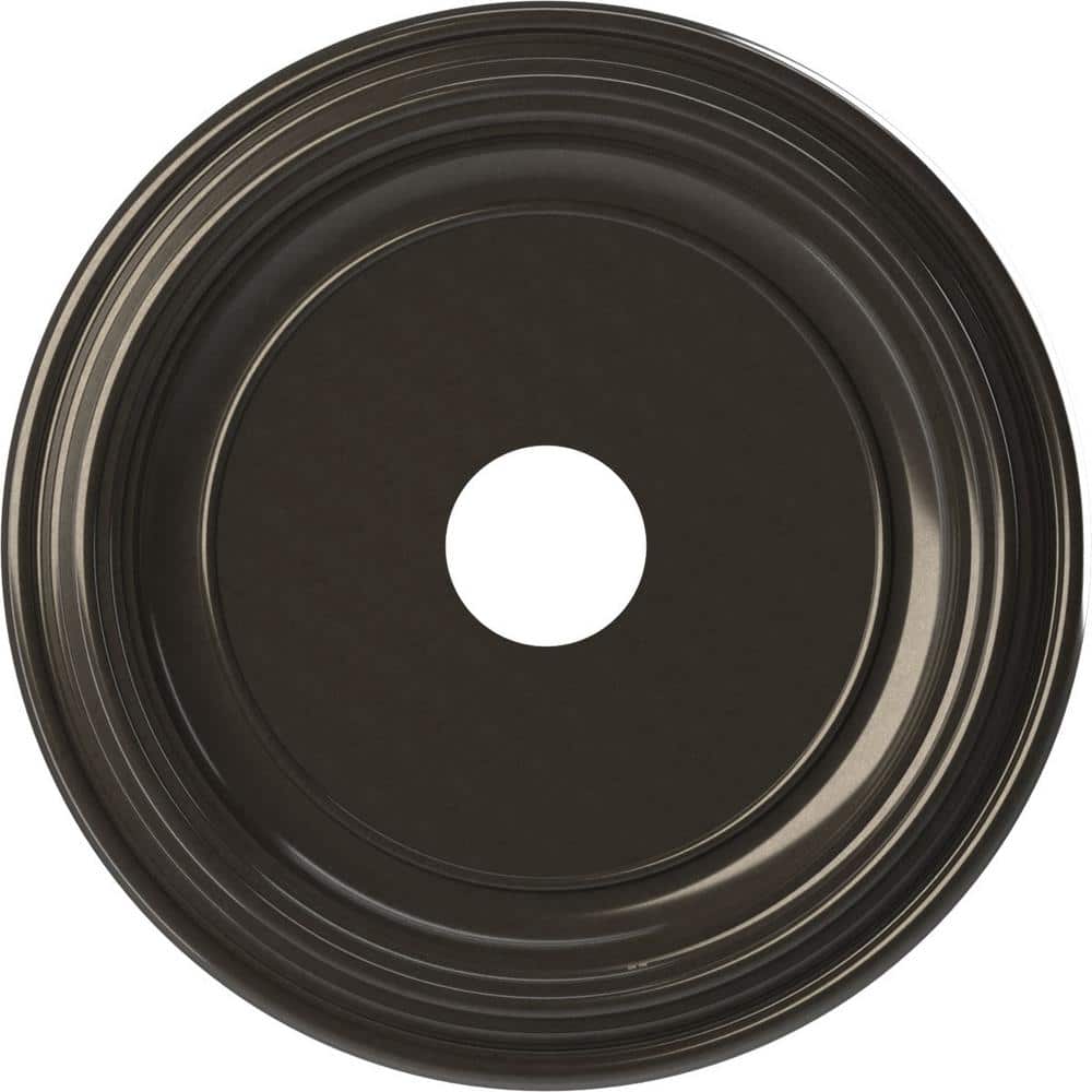 Traditional Metallic Charcoal PVC Ceiling Medallion, 19-inch Diameter
