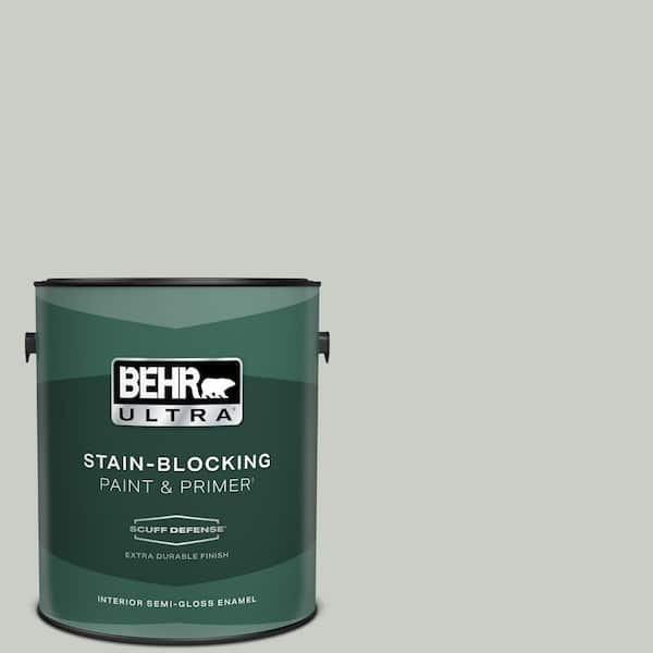 BEHR ULTRA 1 gal. #PWL-89 Silver Setting Extra Durable Semi-Gloss Enamel Interior Paint & Primer