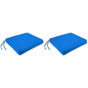 19 in. L x 17 in. W x 2 in. T Outdoor Rectangular Chair Pad Seat Cushion in Celosia Princess Blue (2-Pack)