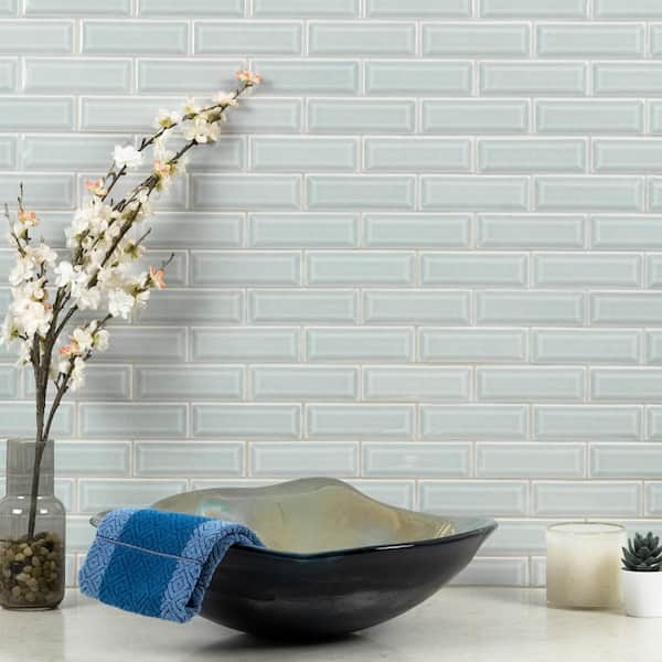 MSI Dove Gray Beveled Subway 12 in. x 12 in. Glossy Crackled