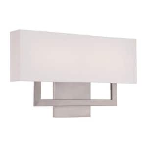 Manhattan 22 in. Brushed Nickel LED Vanity Light Bar and Wall Sconce, 2700K