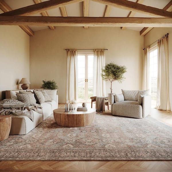 Chester Antiqued Jute-Blend Multicolor 3 ft. x 5 ft. Indoor Area Rug