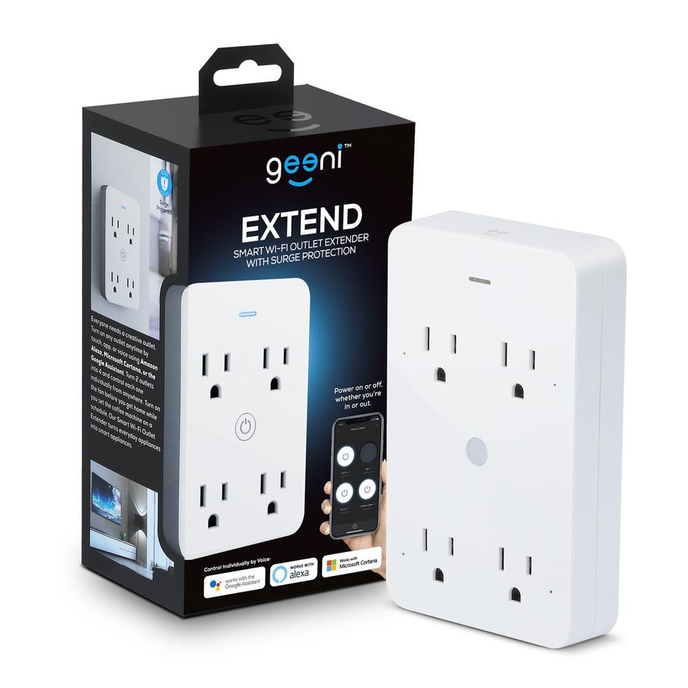 Geeni Smart Wi-Fi 4-Outlet Plug with Surge Protector - No Hub Required - Compatible with Alexa, Google Assistant