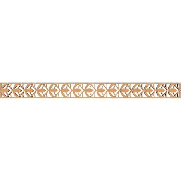 Ekena Millwork Salem Fretwork 0.375 in. D x 46.375 in. W x 4 in. L Maple Wood Panel Moulding