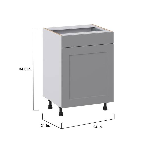 J COLLECTION Bristol Painted Slate Gray Shaker Assembled 18 in. W x 34.5 in. H x 21 in. D Vanity 1 Drawer Base Kitchen Cabinet