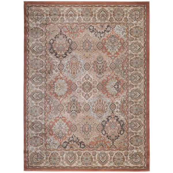 Superior Indoor Area Rug, Jute Backed Rugs for Bedroom, Living/Dining Room,  Office, Entryway, Hallway, Kitchen, Traditional Floral Scroll Floor Decor