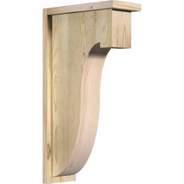Ekena Millwork 6 in. x 14 in. x 26 in. Douglas Fir Del Monte Rough Sawn Corbel with Backplate