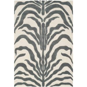 Cambridge Ivory/Dark Gray 4 ft. x 6 ft. Animal Print Area Rug