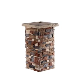 18 in. x 48 in. Monument Valley with a Sand Split Cap Stone Pillar Kit