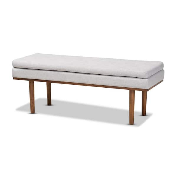 Baxton Studio Arne Greyish Beige Bench 159-9836-HD - The Home Depot