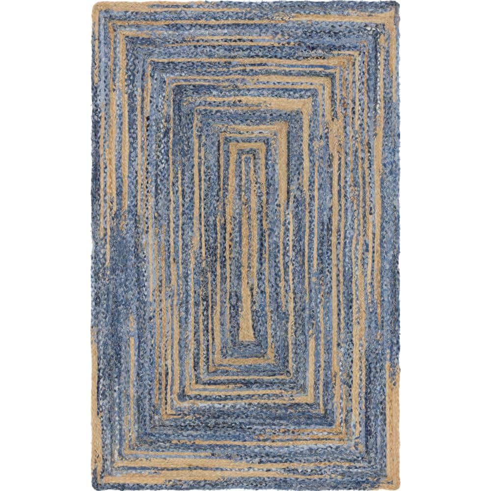 Braided Chindi Blue/Natural 5 ft. x 8 ft. Area Rug price history on PriceWatchPro