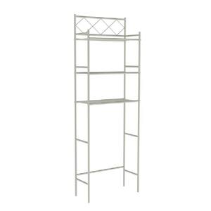 Fresh Home 23.5 in. W x 65 in. H x 9.75 in. D Gray Metal 3-Shelf Over the Toilet Storage in Gray