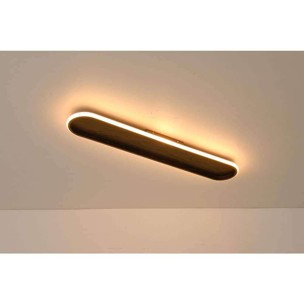 Lumin 31.7 in.W Brown Woodgrain Integrated LED Flush Mount Rectangular Ceiling Light for Kitchen and Living Room price history on PriceWatchPro