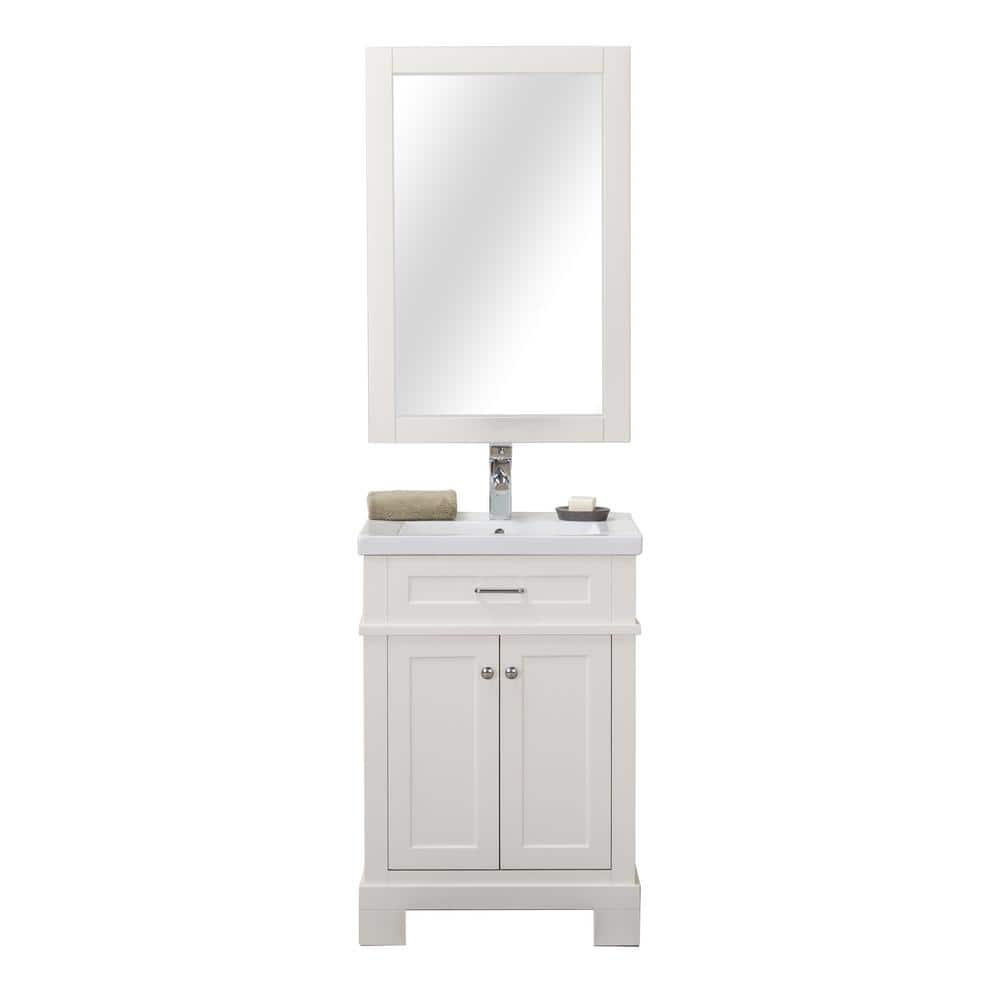 Tacoma 24 In W X 1825 In D X 3475 In H Vanity In White With Porcelain Vanity Top In White With White Basin Vb24211wt The Home Depot