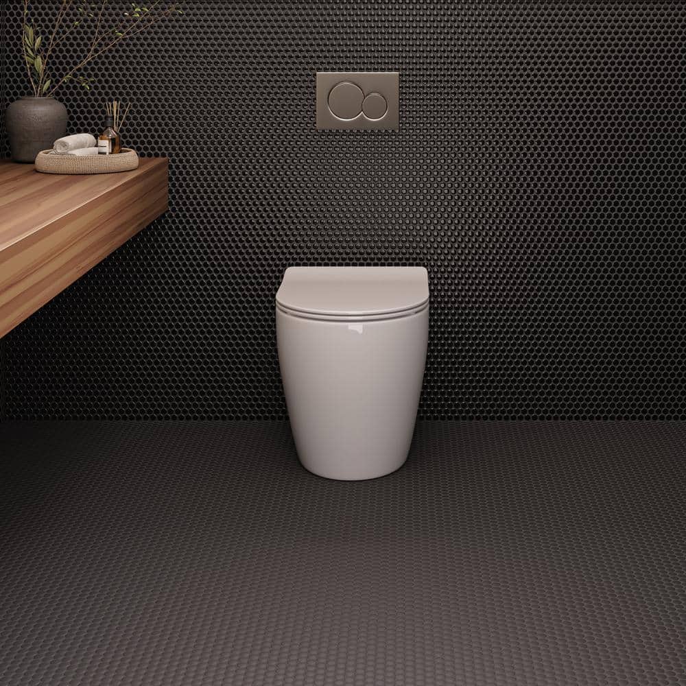 Black Matte Porcelain Circle Mosaic Wall Tile