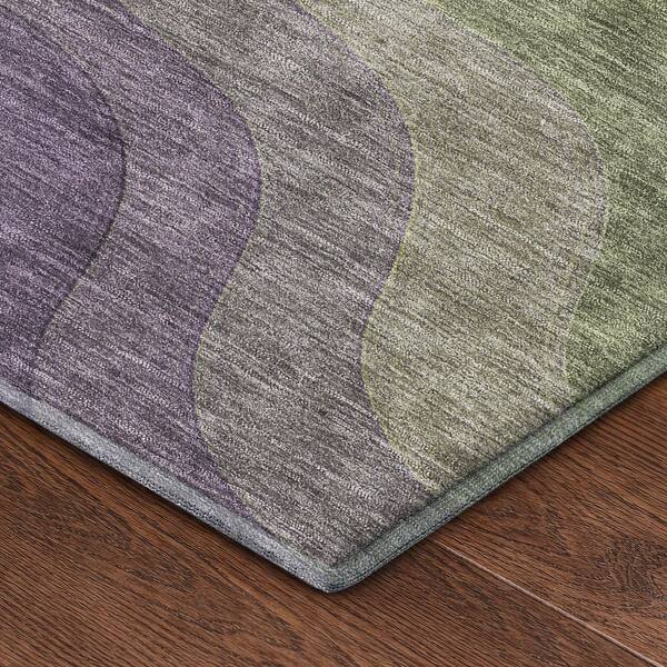 Mayfield Premium Machine Washable Abstract AMF2468 Plum 2 ft. x 3 ft. Accent Rug