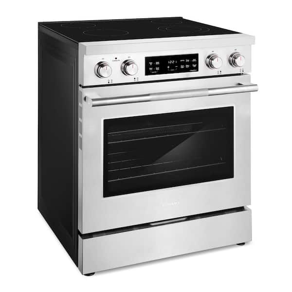 30 in. Stellar Collection 4.6 cu. ft. Electric Range, 4 Burner Ceramic Glass Cooktop, Convection Oven, Stainless Steel