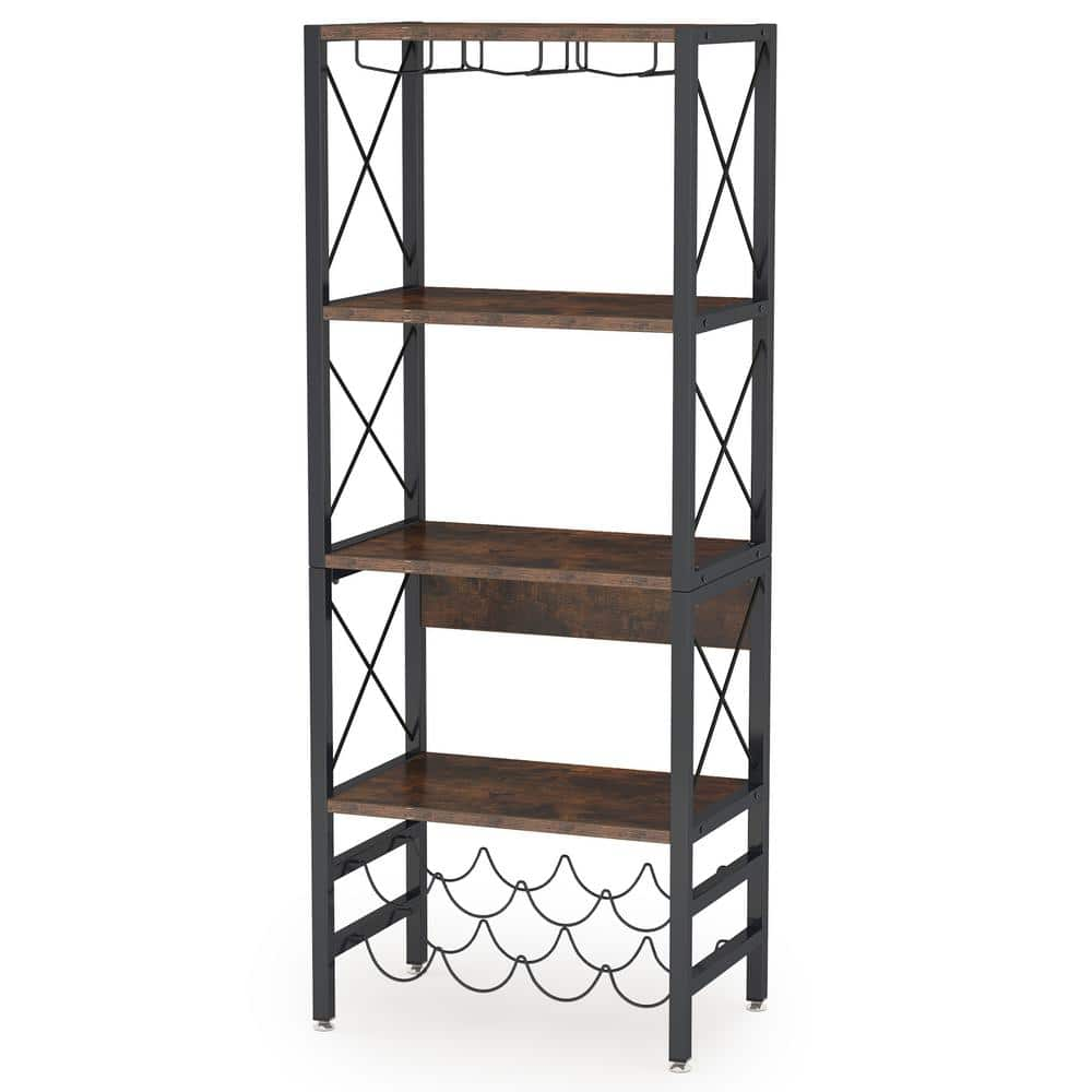 Tribesigns Way To Origin Halsey Brown Tier Industrial Wine Rack