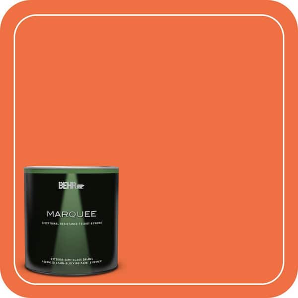 BEHR MARQUEE 1 qt. #210B-6 Aurora Orange Semi-Gloss Enamel Exterior Paint & Primer