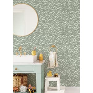 Green Willa Dots Matte Non-Pasted Wallpaper Sample