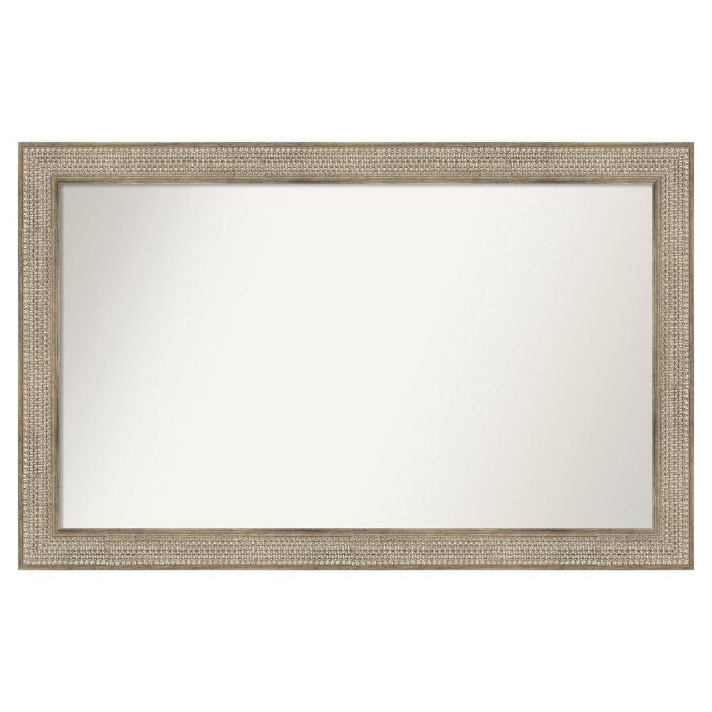 Trellis Silver 52 in. x 33 in. Custom Non-Beveled Wood Framed Bathroom Vanity Wall Mirror price history on PriceWatchPro
