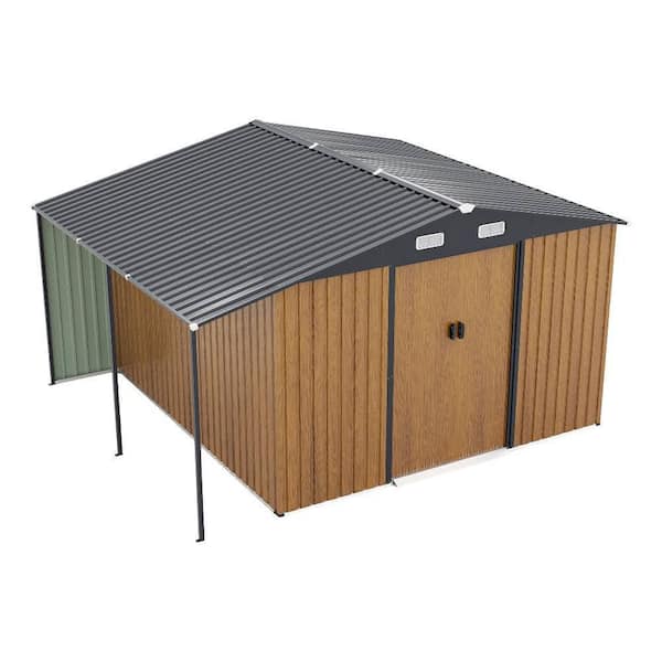 10 ft. W x 12 ft. D Yellow Outdoor Metal Shed with 2 Windows, Double Doors (120 sq. ft. )