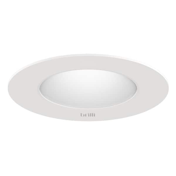 Brilli Wellness Lighting 4 in. Circadian Canless 2200K to 5000K New Construction or Remodel Integrated LED Recessed Light Kit with White Trim